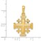 14K Yellow Gold Jerusalem Cross Pendant Charm Jewelry 30 X 24mm